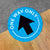 Blue One Way Only Arrow Floor Decal