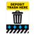 Yellow Deposit Trash Here Warehouse Safety Sign