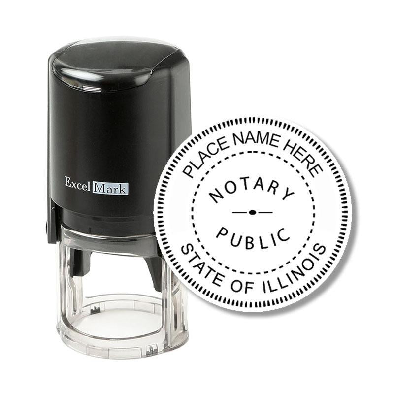 Round Self-Inking Illinois Notary Stamp