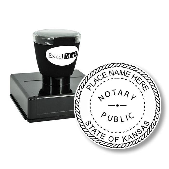 Round Pre-Inked Kansas Notary Stamp