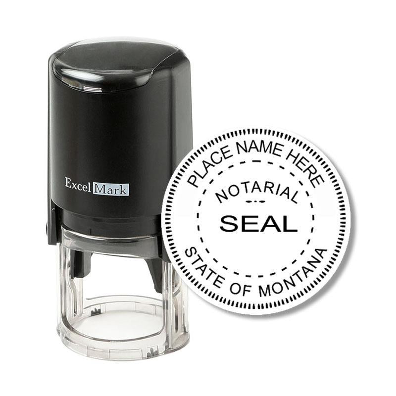 Round Self-Inking Montana Notary Stamp