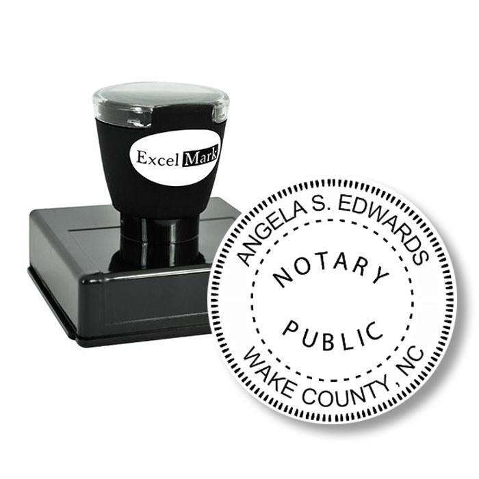 Round Pre-Inked North Carolina Notary Stamp