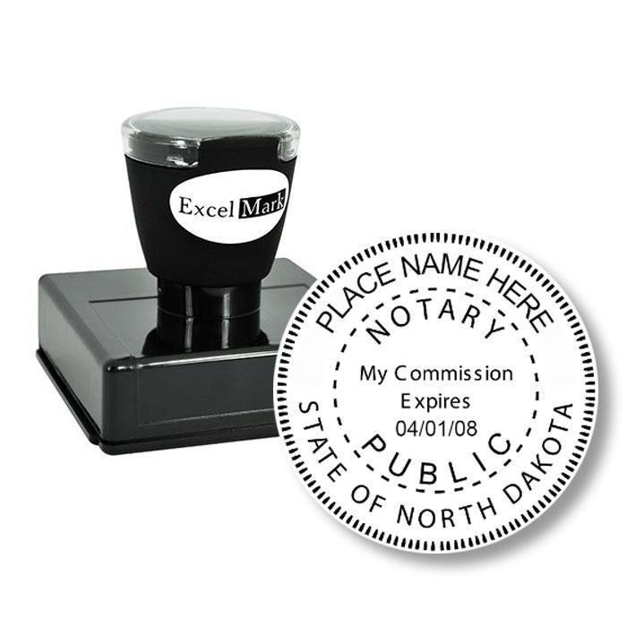 Round Pre-Inked North Dakota Notary Stamp