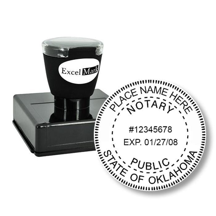 Round Pre-Inked Oklahoma Notary Stamp