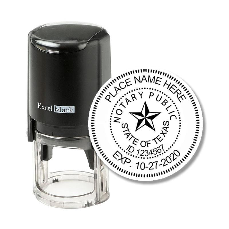 Round Self-Inking Texas Notary Stamp