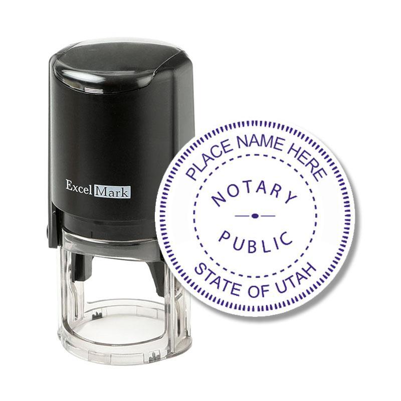 Round Self-Inking Utah Notary Stamp