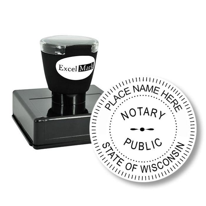 Round Pre-Inked Wisconsin Notary Stamp