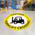 Yellow Caution Forklift Crossing Floor Decal