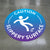 Blue Caution Slippery Surface Floor Decal