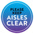 Please Keep Aisles Clear Floor Decal